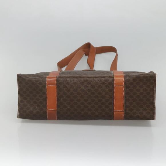 CELINE Macadam Canvas Tote Bag Pvc Leather Brown Gold - Picture 9 of 12